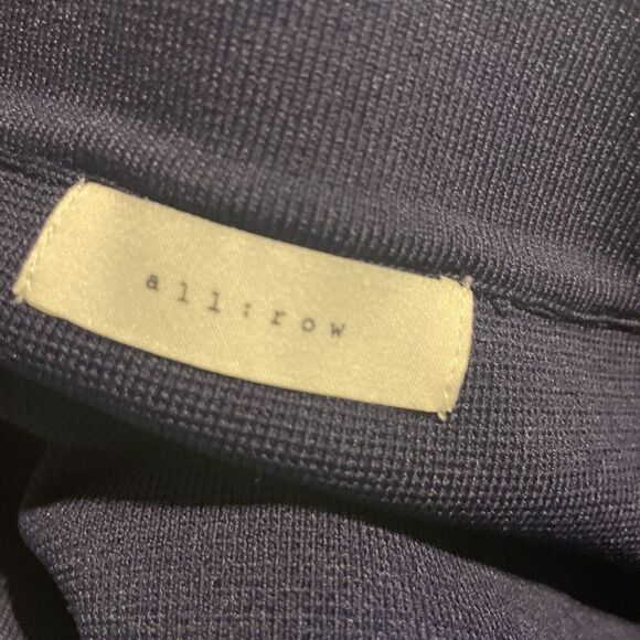 all:Row Asymmetric Wrap Skirt Women%E2%80%99s Small Stretch A-line Buttons Navy - Picture 5 of 8